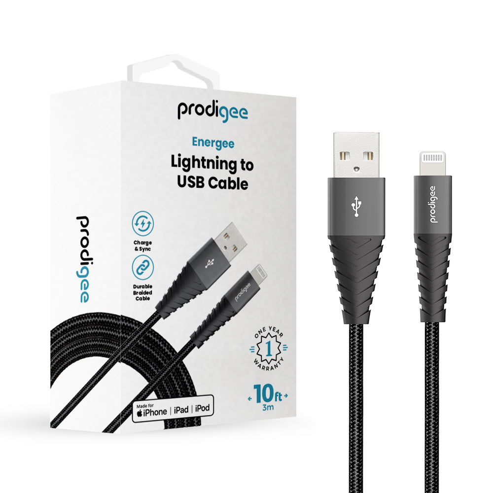 3 m (10 ft.) USB to Lightning Cable - Long iPhone / iPad / iPod Charger  Cable - Lightning to USB Cable - Apple MFi Certified - White